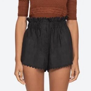 Sea New York Black Scalloped Women Shorts